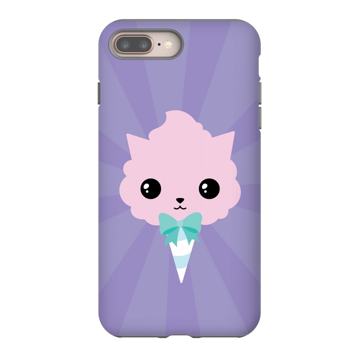 iPhone 8 plus StrongFit Cotton candy cat by Laura Nagel