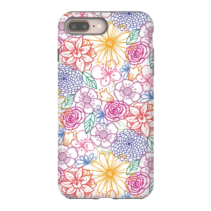 iPhone 8 plus StrongFit Summer Bright Floral by TracyLucy Designs