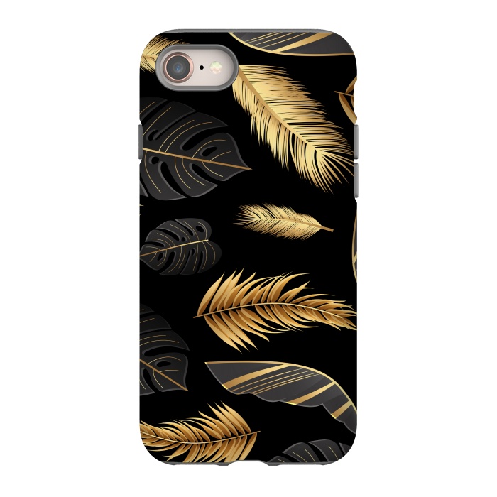 iPhone 8 StrongFit BLACK GOLDEN FEATHERS by MALLIKA