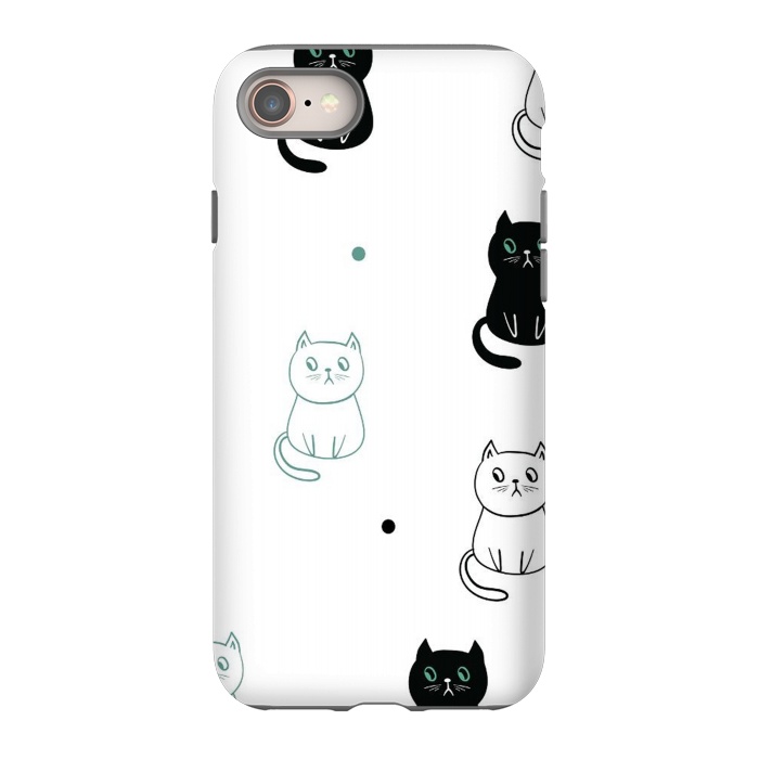 iPhone 8 StrongFit minimal cats by haroulita