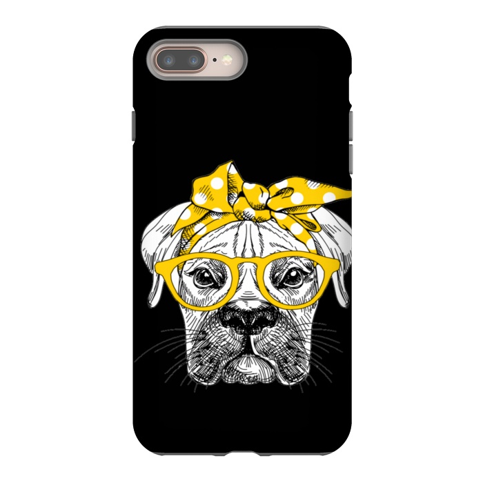 iPhone 8 plus StrongFit cute dog with glasses by haroulita