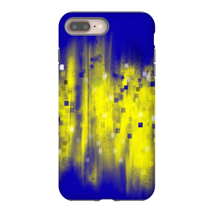 iPhone 8 plus StrongFit Color blue yellow abstract art by Josie
