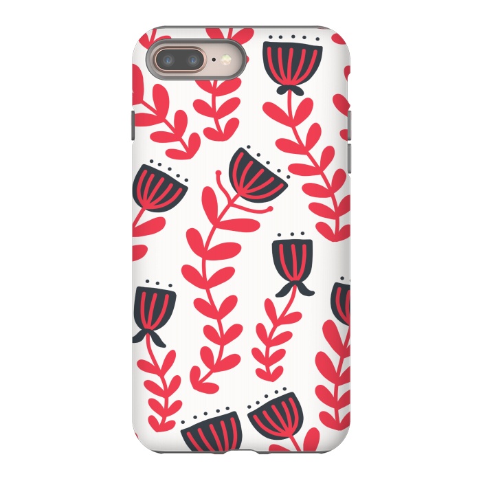 iPhone 8 plus StrongFit Red flowers by Winston