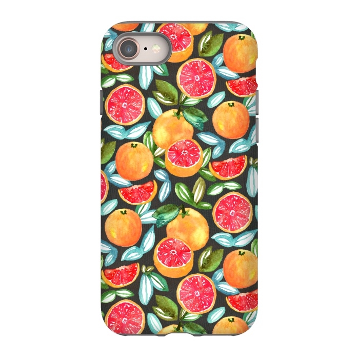 iPhone 8 StrongFit Grapefruits on Navy  by Tigatiga