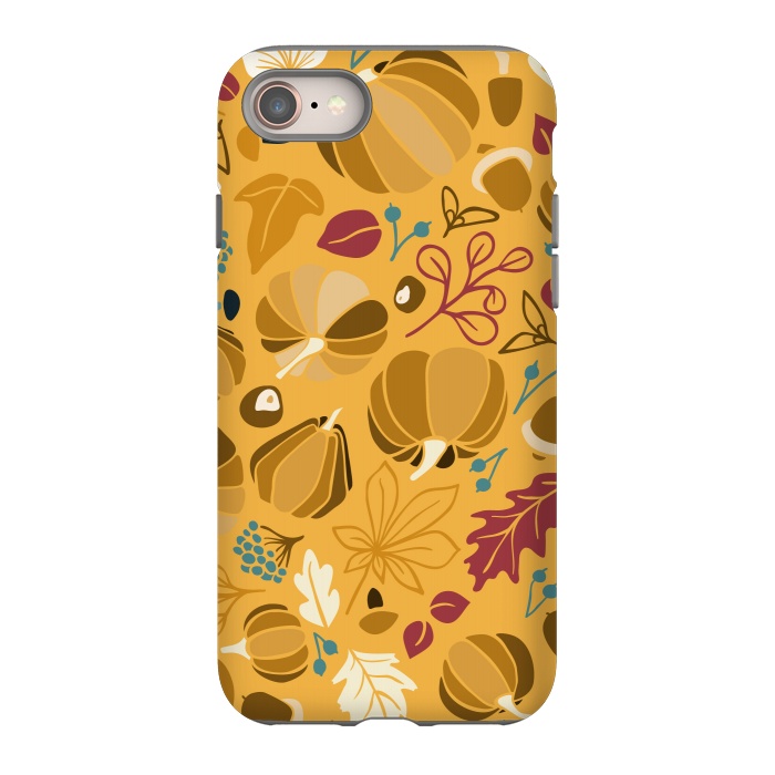 iPhone 8 StrongFit Fall Fruits in Mustard and Red by Paula Ohreen