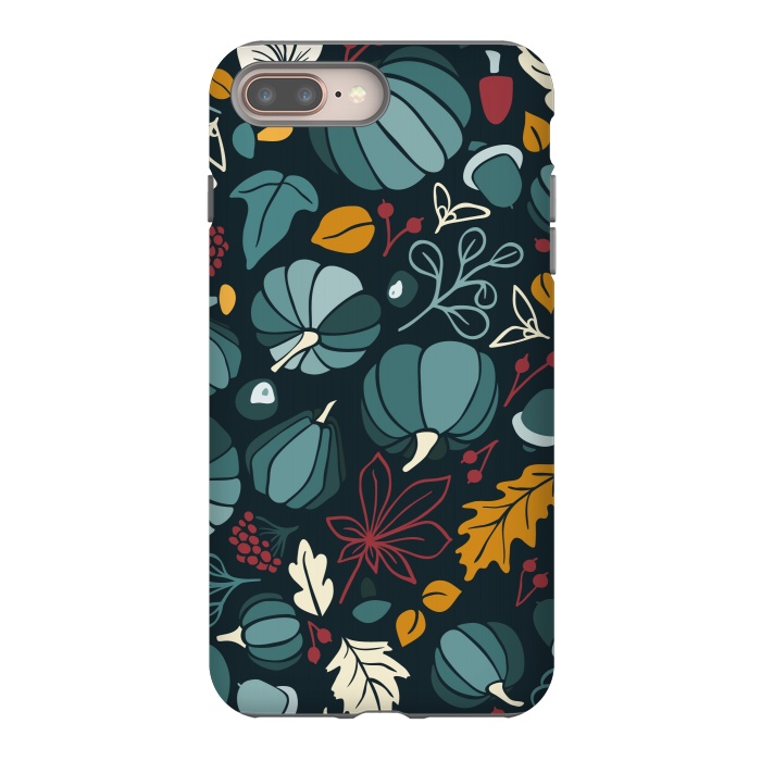 iPhone 8 plus StrongFit Fall Fruits in Navy and Red by Paula Ohreen