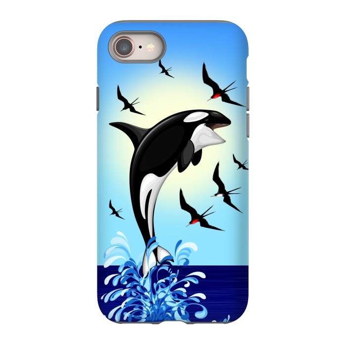 iPhone 8 StrongFit Orca Killer Whale jumping out of Ocean by BluedarkArt