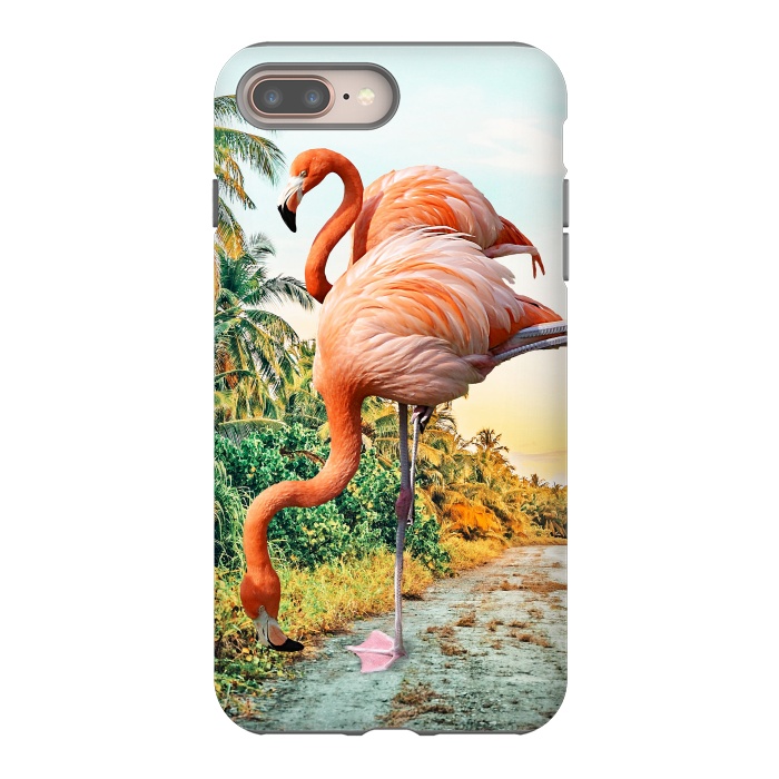 iPhone 8 plus StrongFit Flamingo Vacay by Uma Prabhakar Gokhale