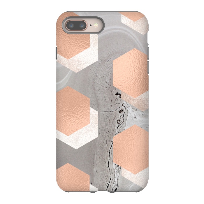 iPhone 8 plus StrongFit rose gold marble by haroulita