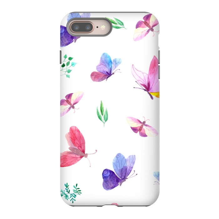 iPhone 8 plus StrongFit watercolor butterflies c by haroulita
