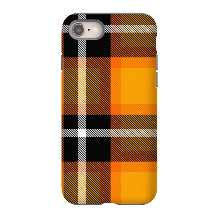 iPhone 8 StrongFit Orange Scottish Plaid by TMSarts