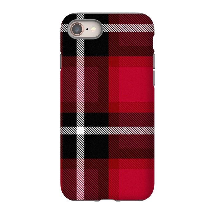 iPhone 8 StrongFit Red Scottish Plaid by TMSarts