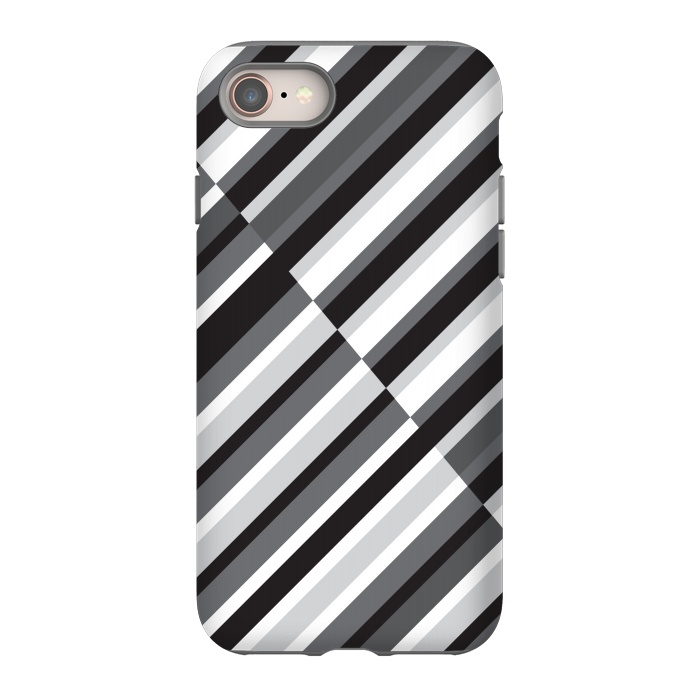 iPhone 8 StrongFit Black Crossing Striped by TMSarts