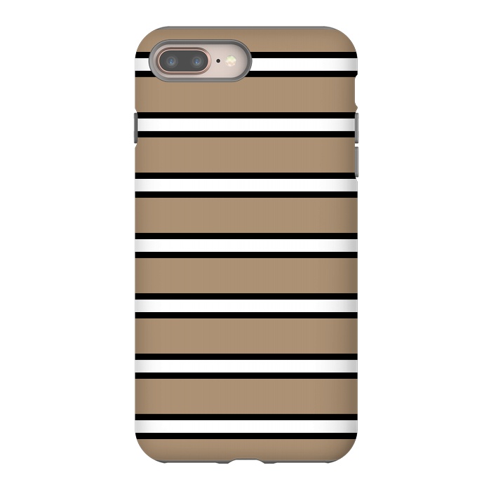iPhone 8 plus StrongFit Khaki Contrast Stripes by TMSarts