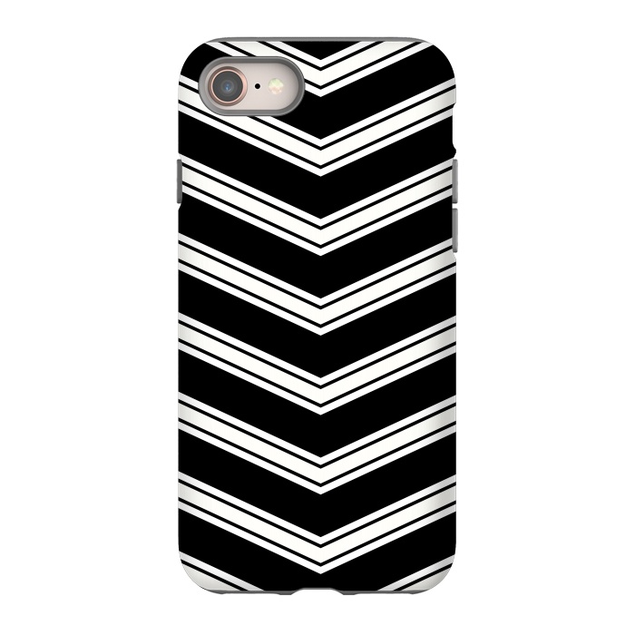 iPhone 8 StrongFit Black And White Chevrons by TMSarts
