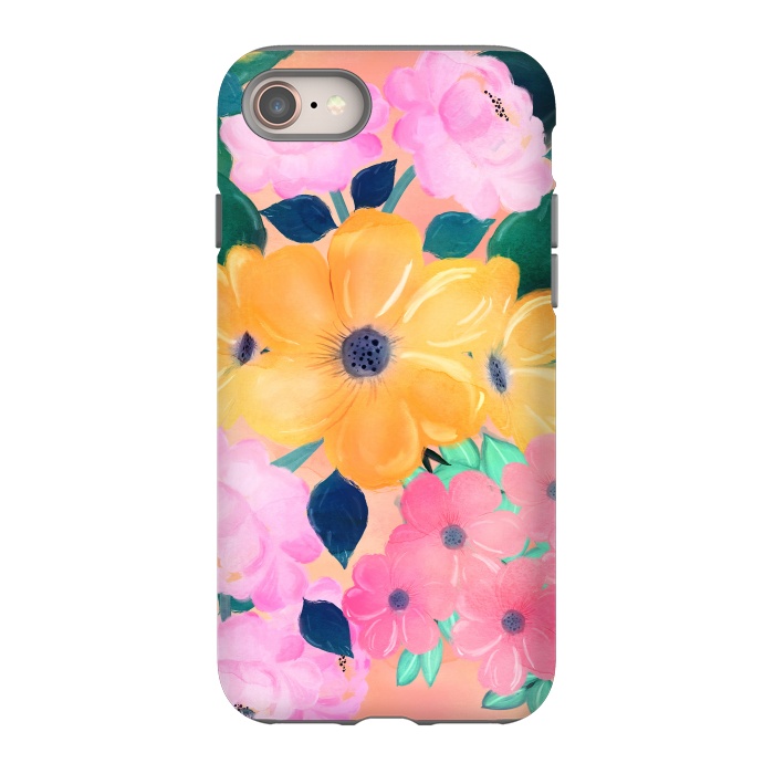 iPhone 8 StrongFit Cute Colorful Romantic Watercolor Flowers  by InovArts