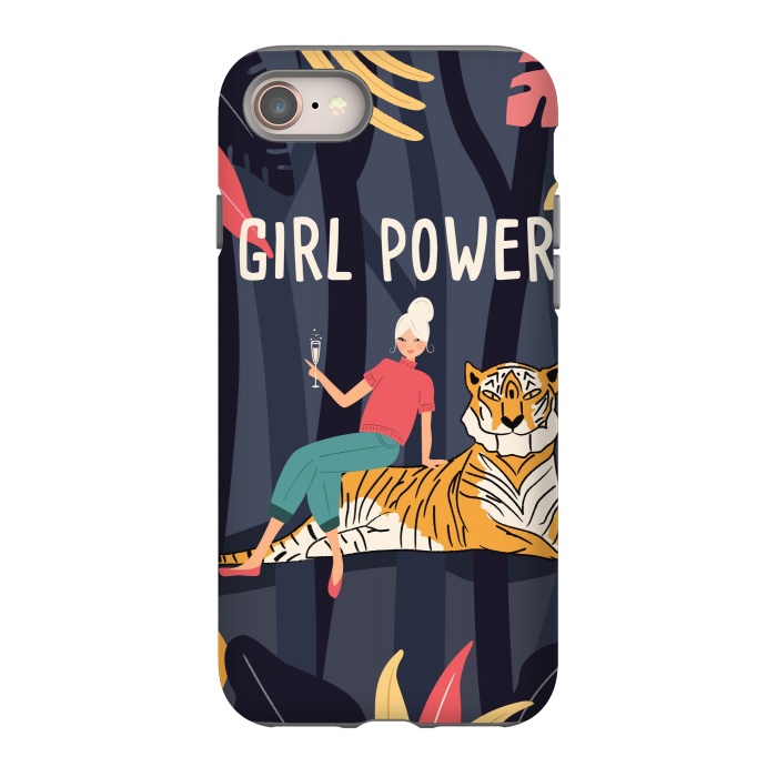 iPhone 8 StrongFit Girl Power - Woman and Tiger by Jelena Obradovic