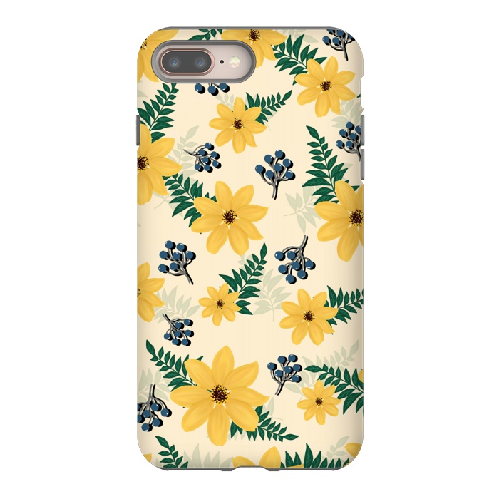 iPhone 8 plus StrongFit Yellow flowers pattern by Jms