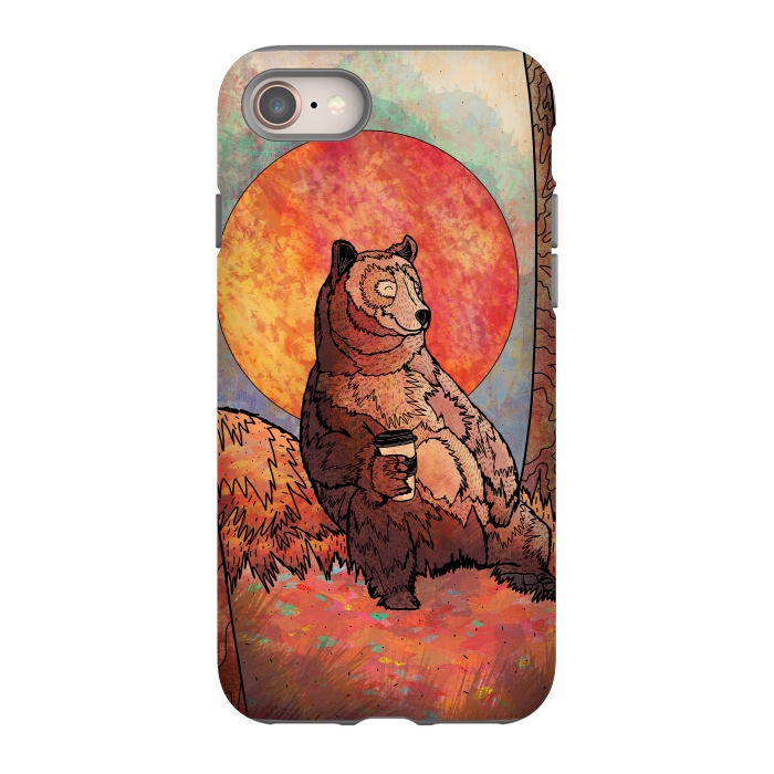 iPhone 8 StrongFit The relaxing bear by Steve Wade (Swade)