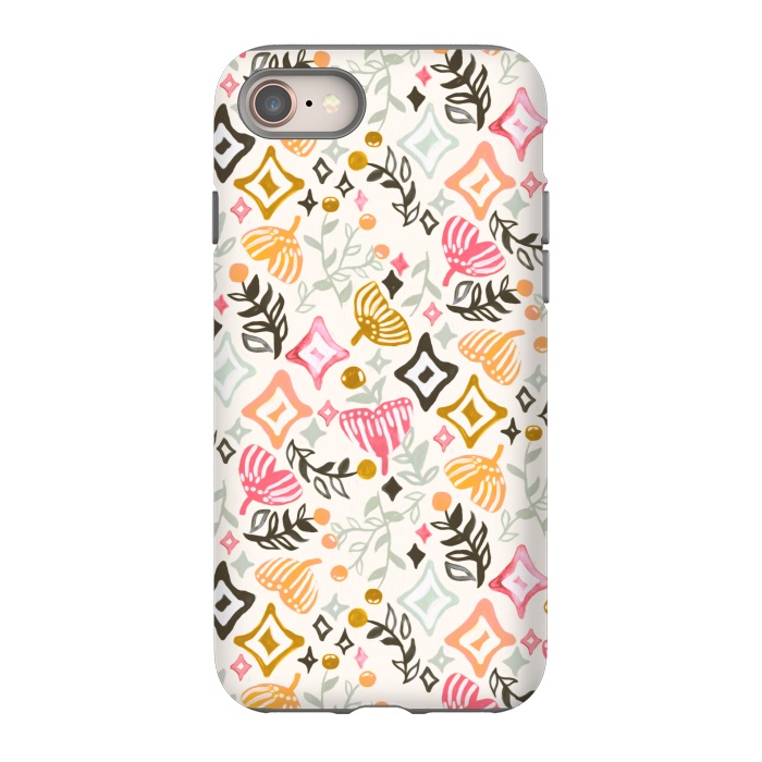 iPhone 8 StrongFit Autumn Abstract Ginkgo & Berry Pattern  by Tigatiga