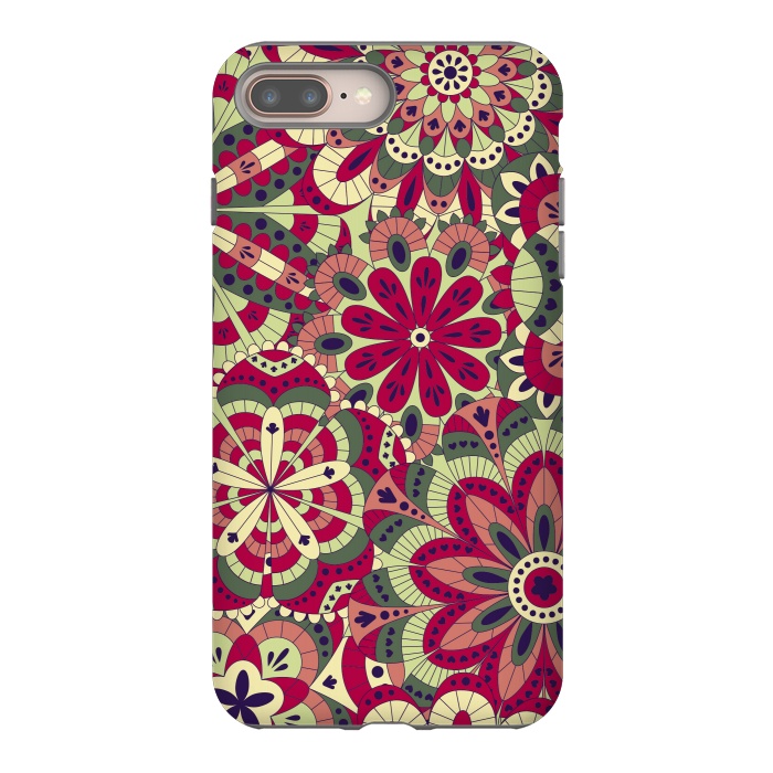 iPhone 8 plus StrongFit Floral Made with Many Mandalas by ArtsCase
