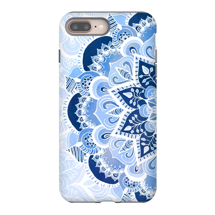 iPhone 8 plus StrongFit Blue Lace Mandala by Tangerine-Tane
