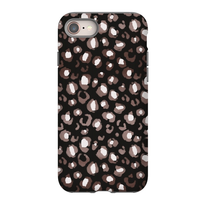 iPhone 8 StrongFit Brown leopard spots pattern by Oana 