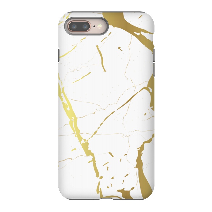 iPhone 8 plus StrongFit Marble Design With Gold Lines by ArtsCase