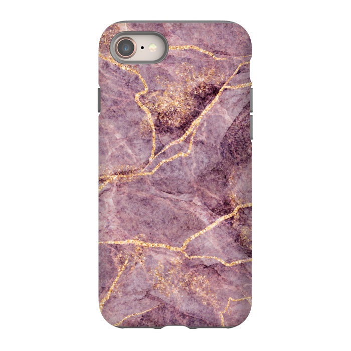 iPhone 8 StrongFit Pink Marble with Gold fake Glitter by ArtsCase