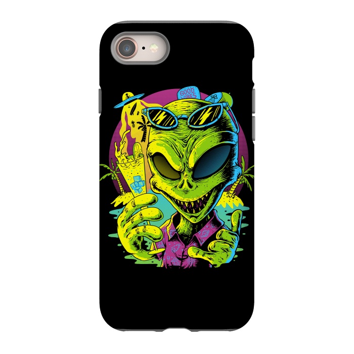 iPhone 8 StrongFit Alien Summer Vibes (Dark) by Afif Quilimo