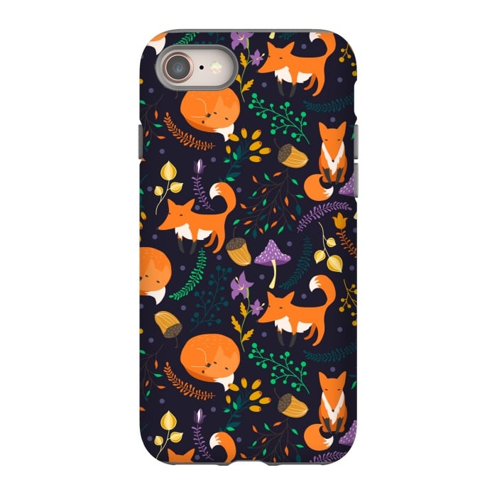 iPhone 8 StrongFit Cute foxes by Julia Badeeva