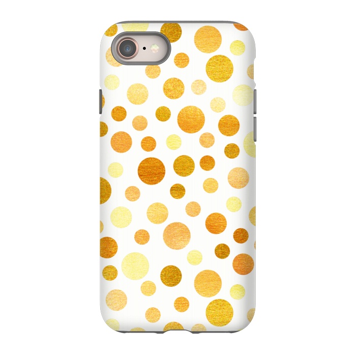 iPhone 8 StrongFit Gold Polka Dots  by Tigatiga