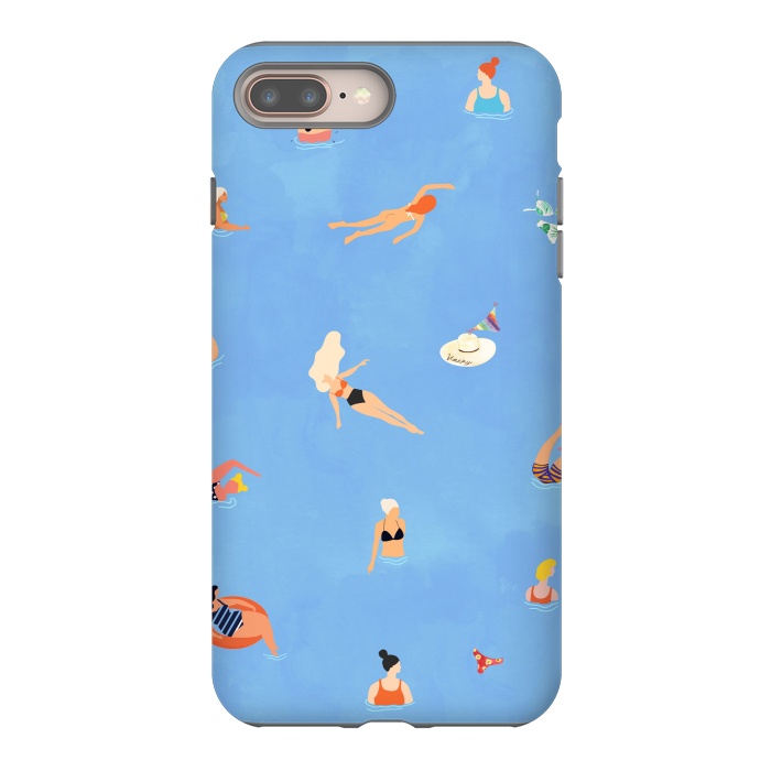 iPhone 8 plus StrongFit Summer Weekend in The Ocean Watercolor Swim Painting | Travel People Chic Eclectic Boho Fun by Uma Prabhakar Gokhale