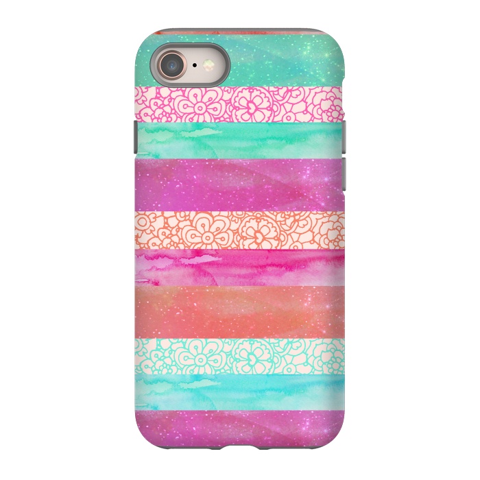 iPhone 8 StrongFit Tropical Stripes by Tangerine-Tane
