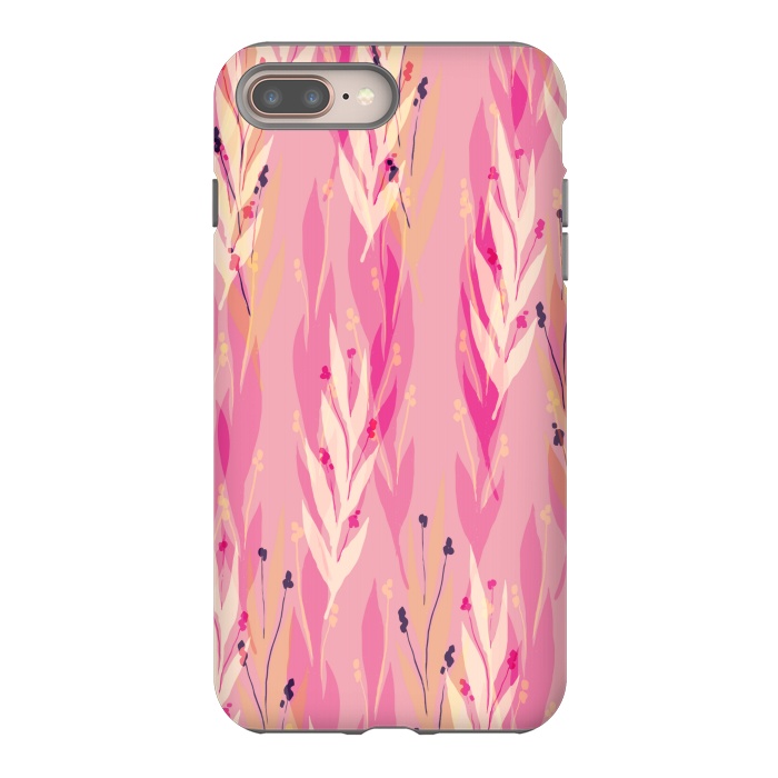 iPhone 8 plus StrongFit pink leaf pattern by MALLIKA