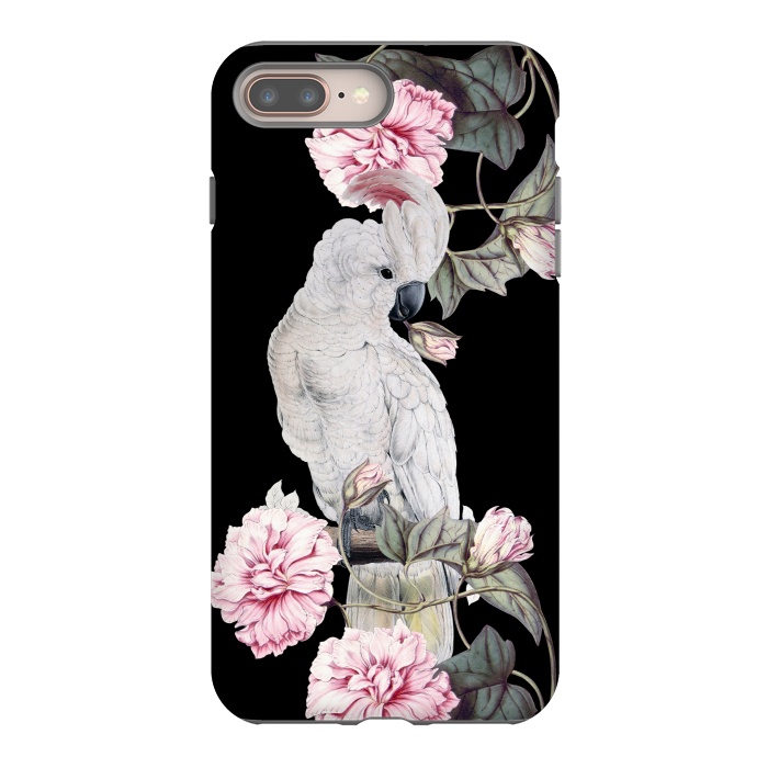 iPhone 8 plus StrongFit Nostalgic White Cockatoo With Pink Flowers by  Utart