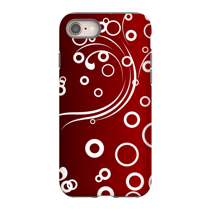 iPhone 8 StrongFit White Abstracts on Red by Texnotropio