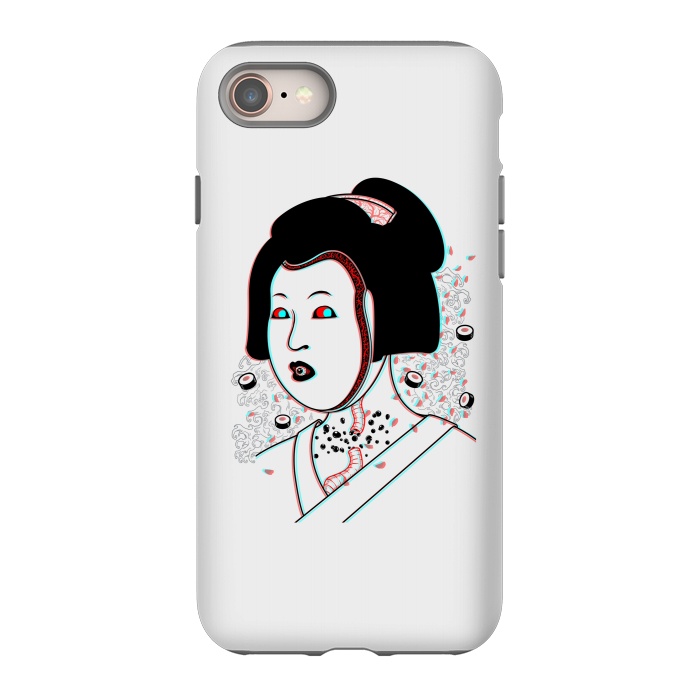 iPhone 8 StrongFit Psychedelic Geisha by Pigboom