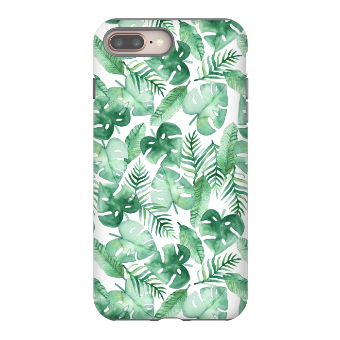 iPhone 8 plus StrongFit Tropical Jungle on White by Tangerine-Tane