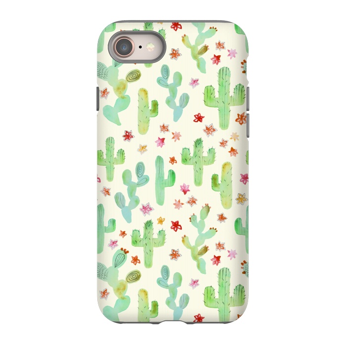 iPhone 8 StrongFit Watercolor Cacti by Tangerine-Tane