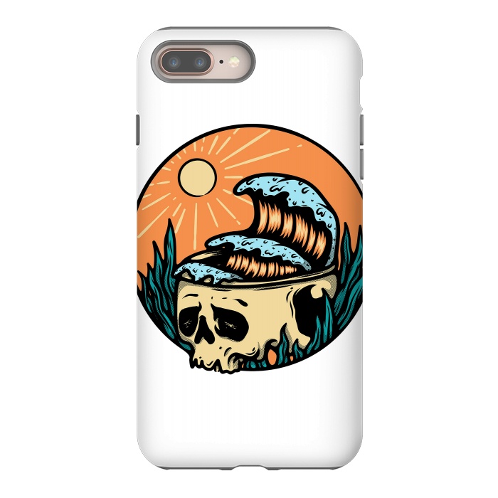 iPhone 8 plus StrongFit Skull & Wave by Afif Quilimo