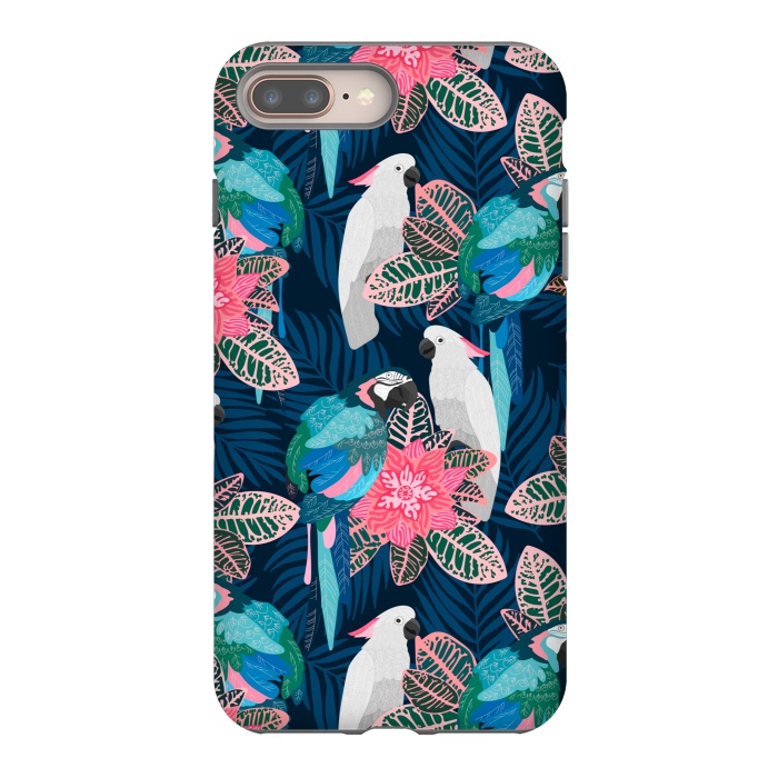 iPhone 8 plus StrongFit Tropical birds by Julia Badeeva