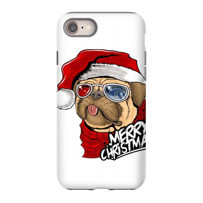 iPhone 8 StrongFit cute santa dog  by haroulita