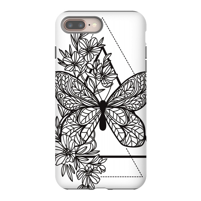 iPhone 8 plus StrongFit bw butterfly by haroulita
