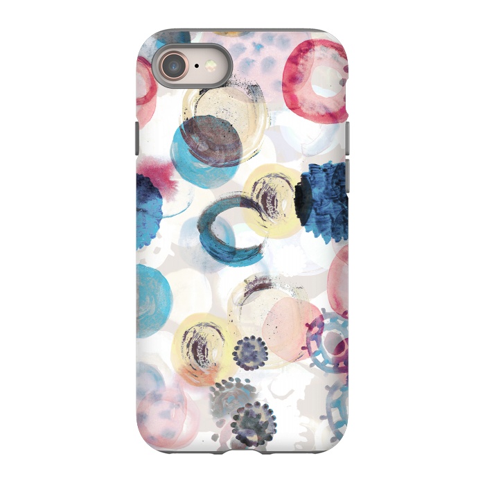 iPhone 8 StrongFit Watercolour playful spots abstract pattern by Oana 