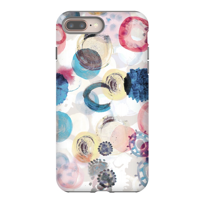 iPhone 8 plus StrongFit Watercolour playful spots abstract pattern by Oana 