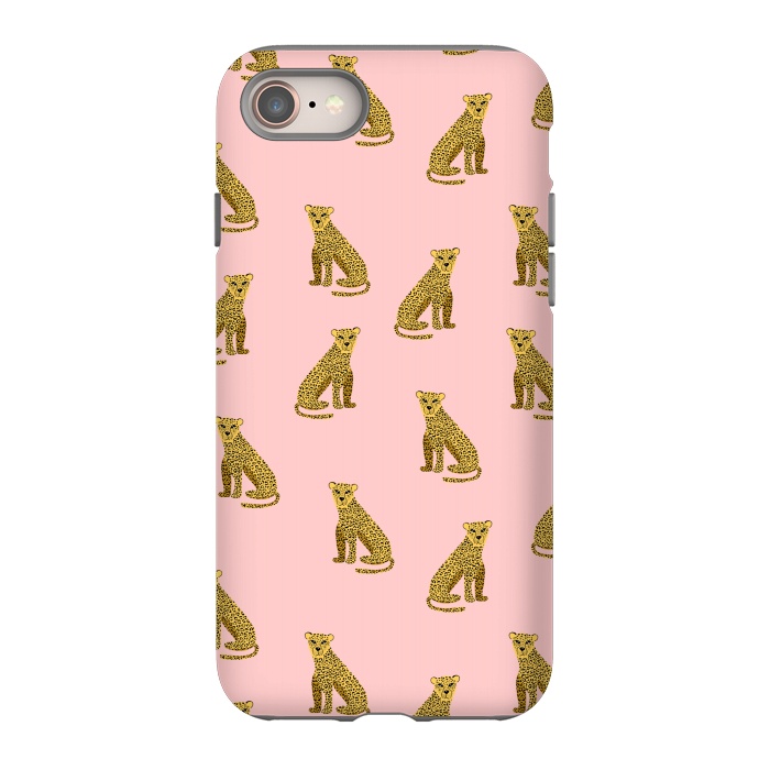 iPhone 8 StrongFit Leopard. Pink pattern by Julia Badeeva
