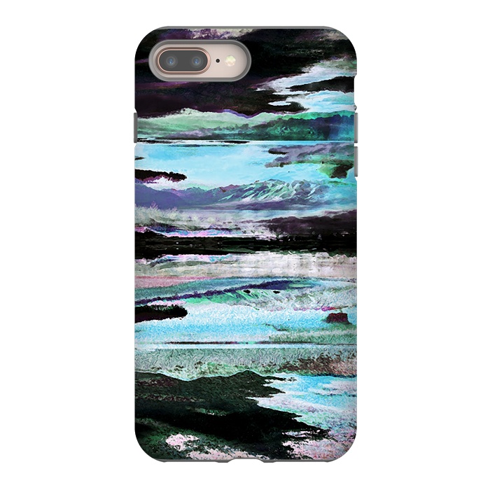 iPhone 8 plus StrongFit Mountain landscape textured modern painting by Oana 