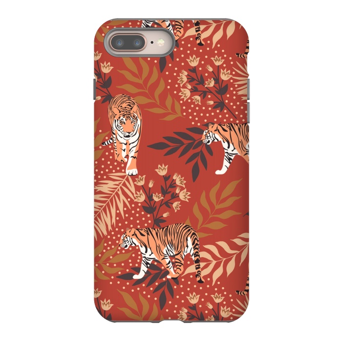 iPhone 8 plus StrongFit Tigers. Red pattern by Julia Badeeva