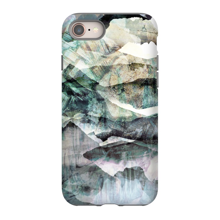 iPhone 8 StrongFit stylised mountain landscape art by Oana 
